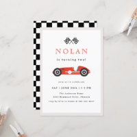 Red Retro Race Car Theme Birthday