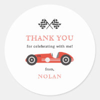 Red Retro Race Car Theme Thank You