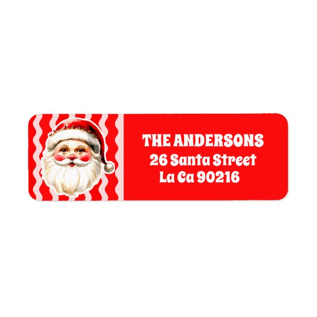 Red Retro Santa Claus Red Ric Rac Christmas (Front)