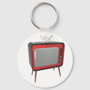 Red retro TV Key Ring