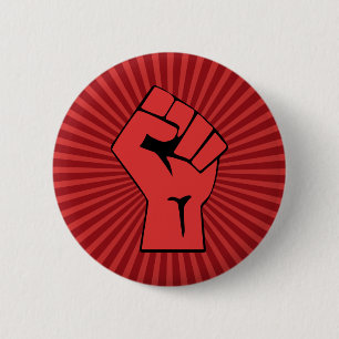 Red Revolutionary Fist 6 Cm Round Badge