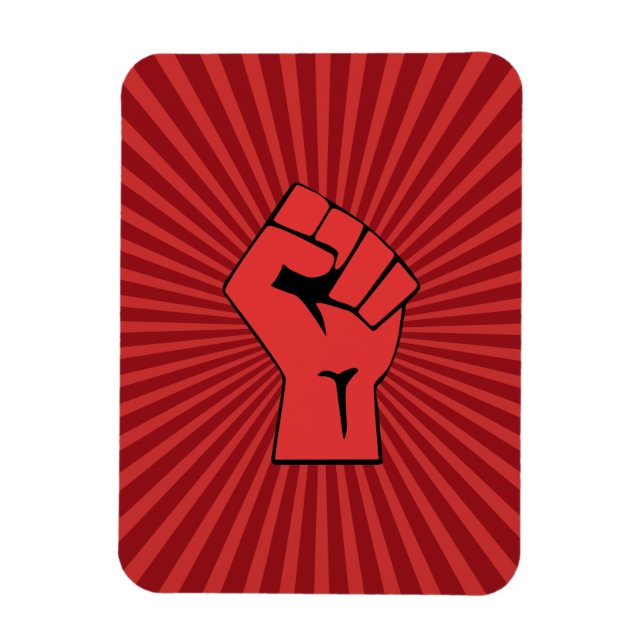 Red Revolutionary Fist Magnet (Vertical)