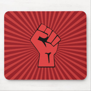 Red Revolutionary Fist Mouse Mat