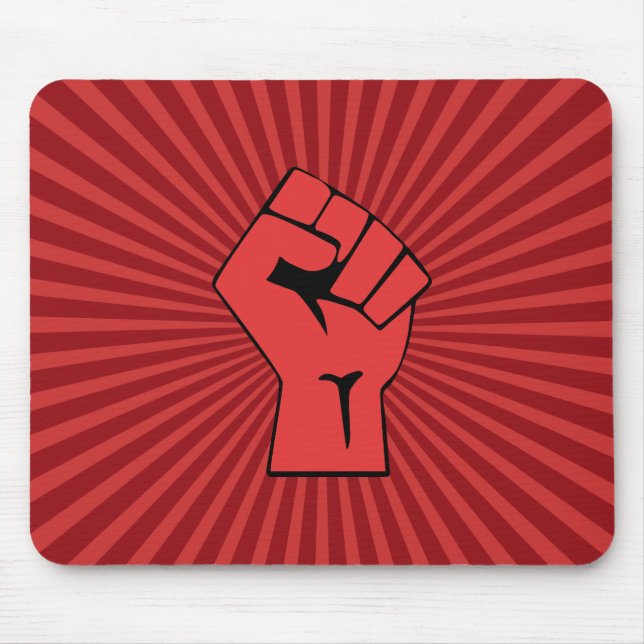 Red Revolutionary Fist Mouse Mat (Front)