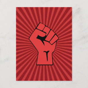Red Revolutionary Fist Postcard