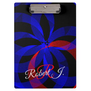 Red Revolving Accent Geometric Clipboard