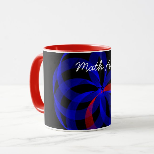 Red Revolving Accent Geometric Math Art Coffee Mug (Front Left)