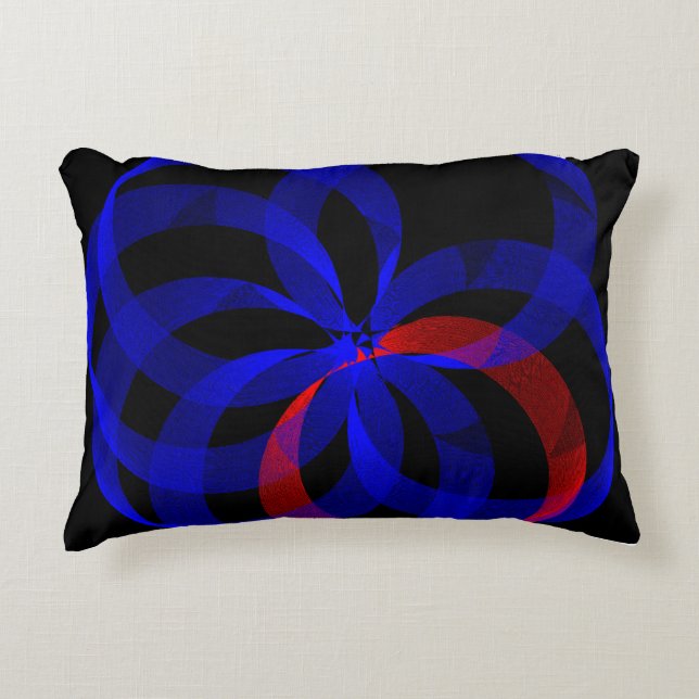 Red Revolving Geometric Accent Pillow (Front)