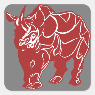 Red Rhinoceras? Of Courseras! Square Sticker