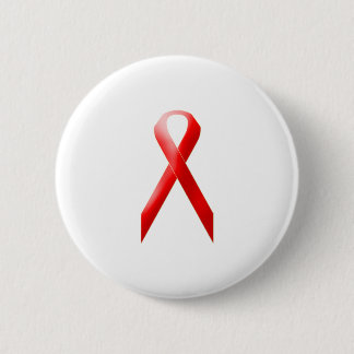 Red Ribbon 6 Cm Round Badge