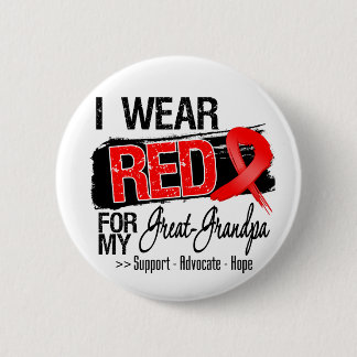 Red Ribbon Awareness - Great-Grandpa 6 Cm Round Badge