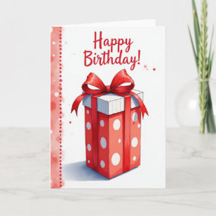 Red Ribbon Birthday Card
