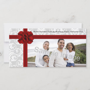 Red Ribbon Bow Holiday Card