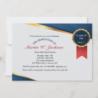 Red Ribbon Certificate Graduation Invitation