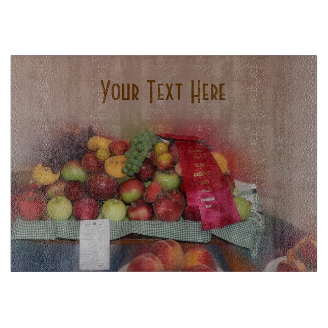 Red Ribbon County Fair Fruit Cutting Board (Front)