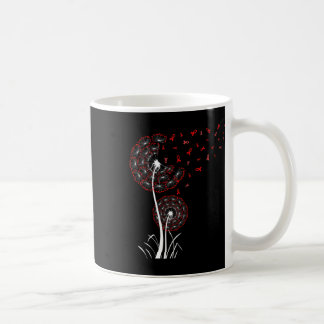 Red Ribbon Dandelion Heart Disease Blood Cancer Aw Coffee Mug