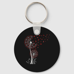 Red Ribbon Dandelion Heart Disease Blood Cancer Aw Key Ring
