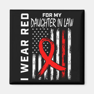 Red Ribbon Daughter In Law Heart Disease Awareness Magnet