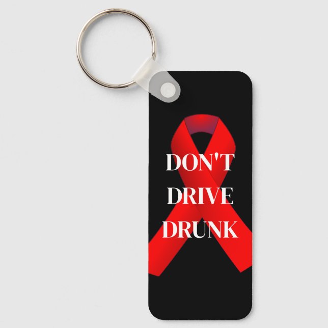 Red Ribbon Don't Drive Drunk Key Ring (Front)