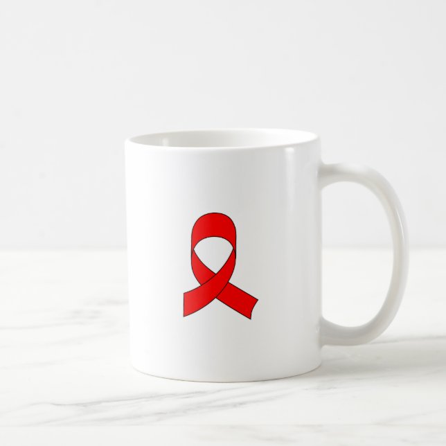 Red Ribbon Drawing Coffee Mug (Right)