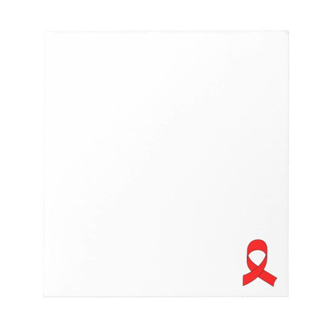 Red Ribbon Drawing Custom Notepad (Front)