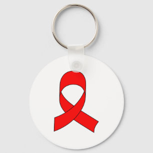Red Ribbon Drawing Key Ring
