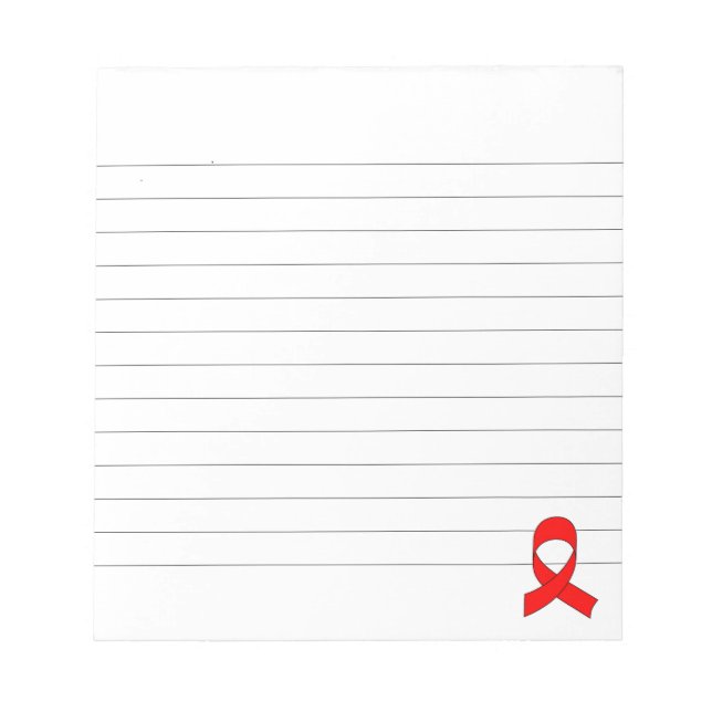 Red Ribbon Drawing Lined Notepad (Front)