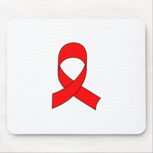 Red Ribbon Drawing Mouse Mat