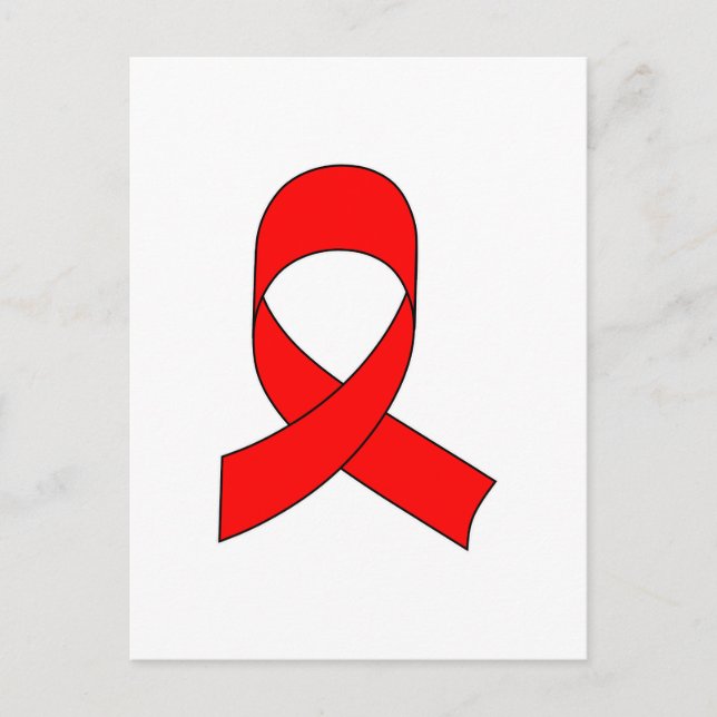 Red Ribbon Drawing Postcard (Front)