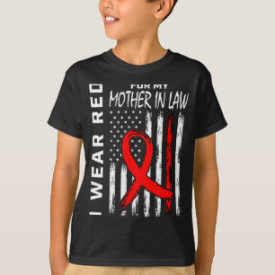 Red Ribbon For My Mother In Law Heart Disease Awar T-Shirt