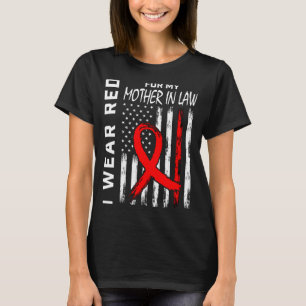 Red Ribbon For My Mother In Law Heart Disease Awar T-Shirt
