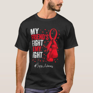 Red Ribbon Friend Sepsis Awareness T-Shirt