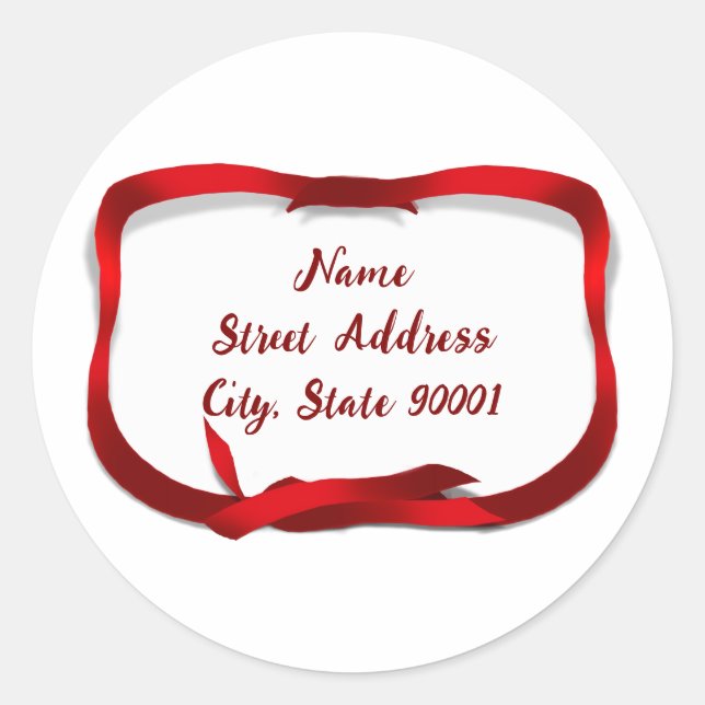 Red Ribbon Gift Tag Christmas  (Front)