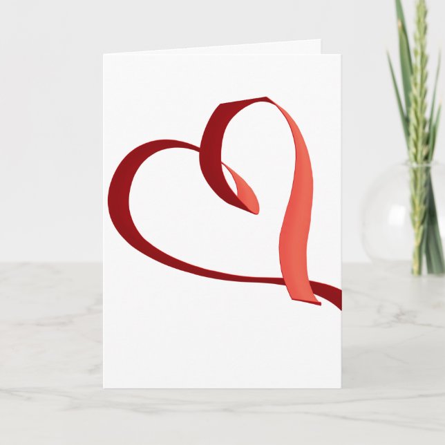 Red Ribbon Header on Valentine's Card (Front)