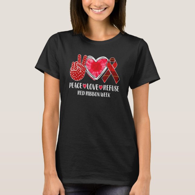 Red Ribbon Heart Disease Awareness Cardiovascular  T-Shirt (Front)