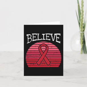 Red Ribbon HIV Aids Brain Aneurysm Stroke Awarenes Card