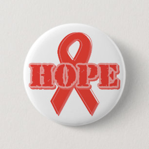 Red Ribbon - Hope 6 Cm Round Badge