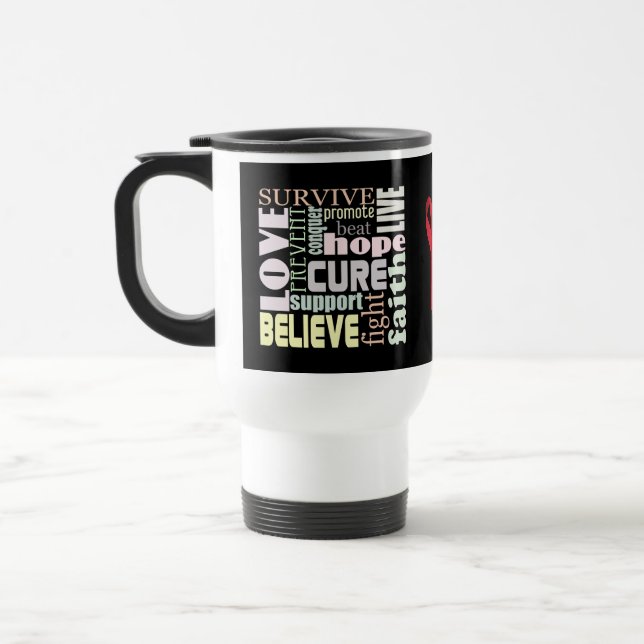 Red Ribbon Inspiration Travel Mug (Left)