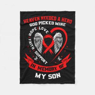 Red Ribbon Loss Of Son Heart Disease Awareness Pro Fleece Blanket