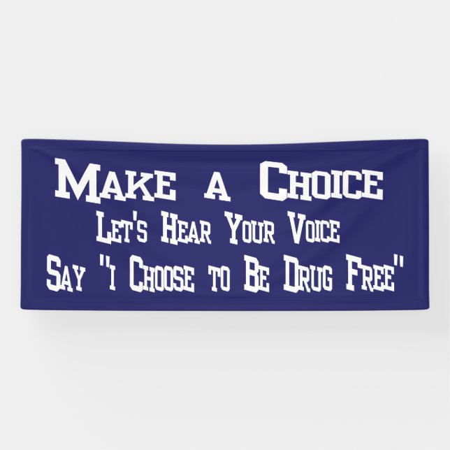 Red Ribbon Make A Choice School Banner (Horizontal)