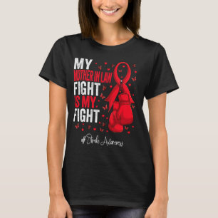 Red Ribbon Mother in law Stroke Awareness T-Shirt