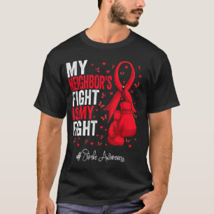 Red Ribbon Neighbour Stroke Awareness T-Shirt