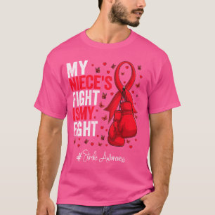 Red Ribbon Niece Stroke Awareness T-Shirt