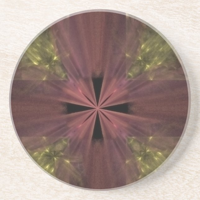 Red Ribbon on Gold Package Coaster (Front)