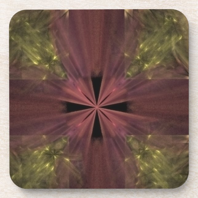 Red Ribbon on Gold Package Coaster (Front)