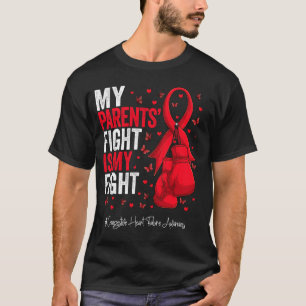 Red Ribbon Parents Congestive Heart Failure Awaren T-Shirt