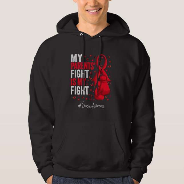Red Ribbon Parents Sepsis Awareness Hoodie (Front)