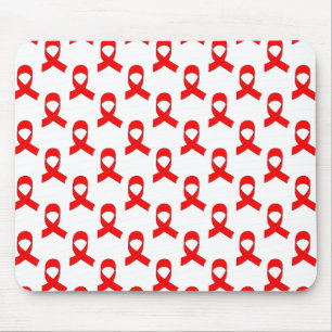 Red Ribbon Pattern Mouse Mat