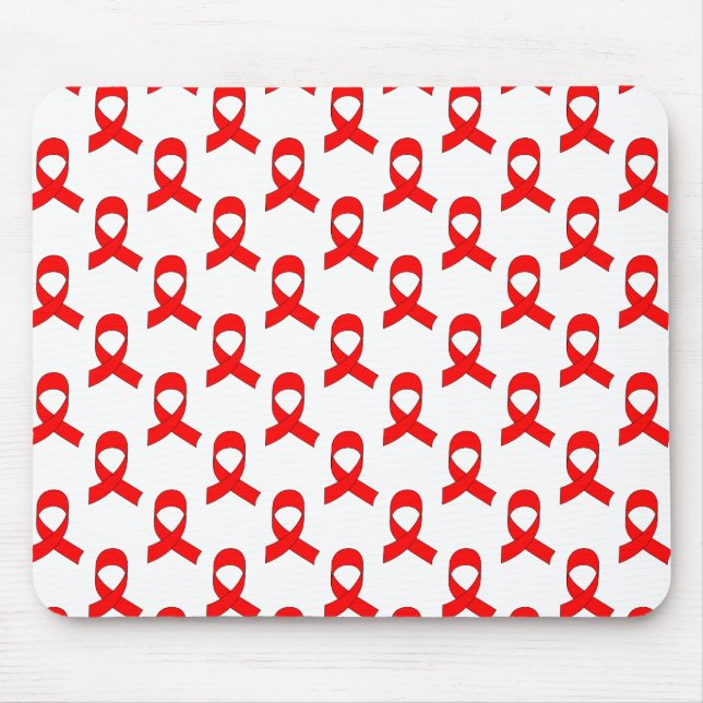Red Ribbon Pattern Mouse Mat (Front)