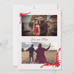 Red Ribbon Photo Frame Holiday Card